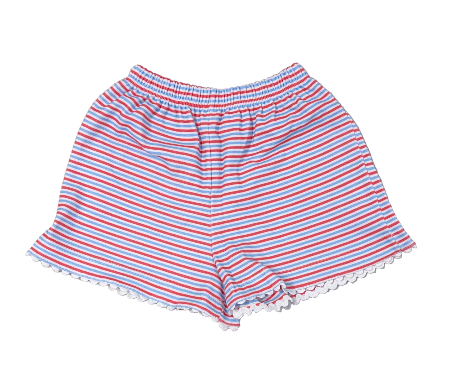 Peggy Green Girls Knit Striped Watermelon Shorts - 2 Pockets on Back by Peggy Green