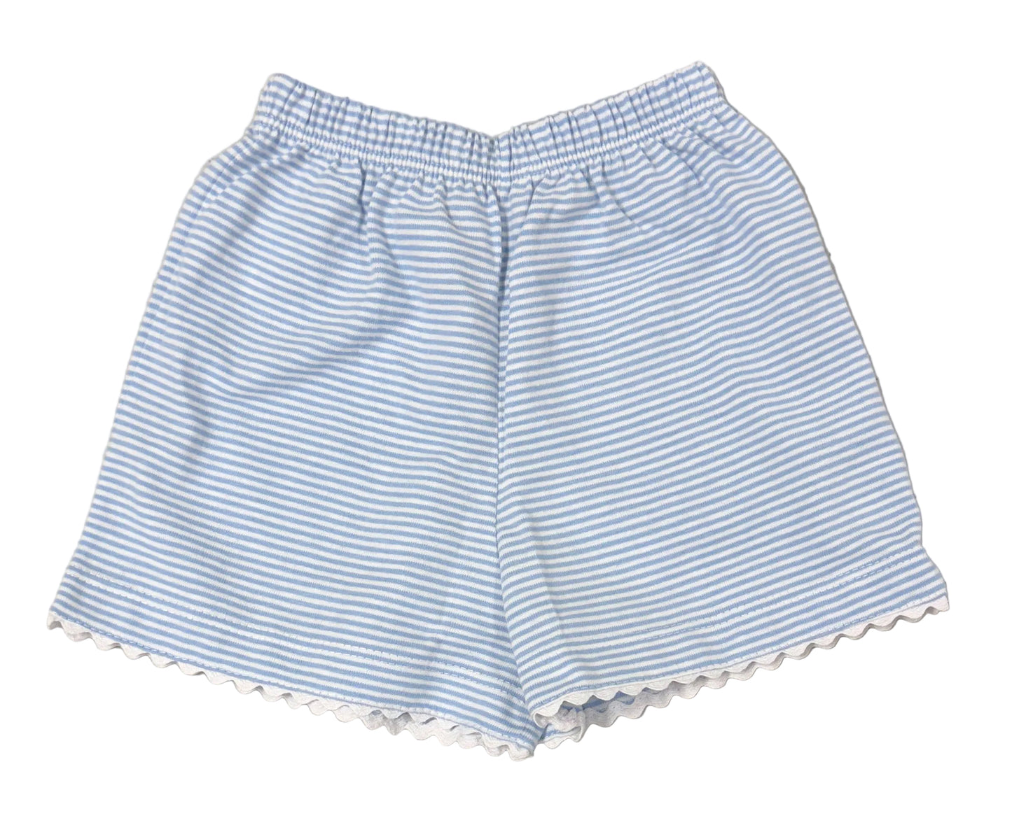 Peggy Green Girls Blue Candy Striped Shorts Set - 2 pockets on back by Peggy Green