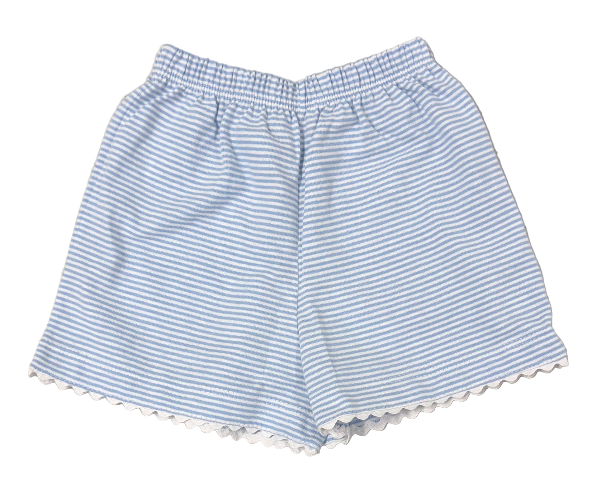 Peggy Green Girls Blue Candy Striped Shorts Set - 2 pockets on back