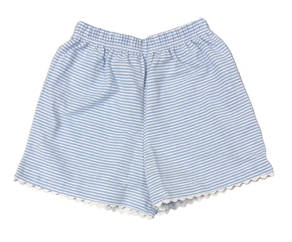 Peggy Green Girls Blue Candy Striped Shorts Set - 2 pockets on back by Peggy Green