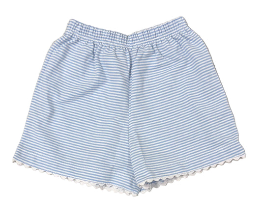 Peggy Green Girls Blue Candy Striped Shorts Set - 2 pockets on back by Peggy Green