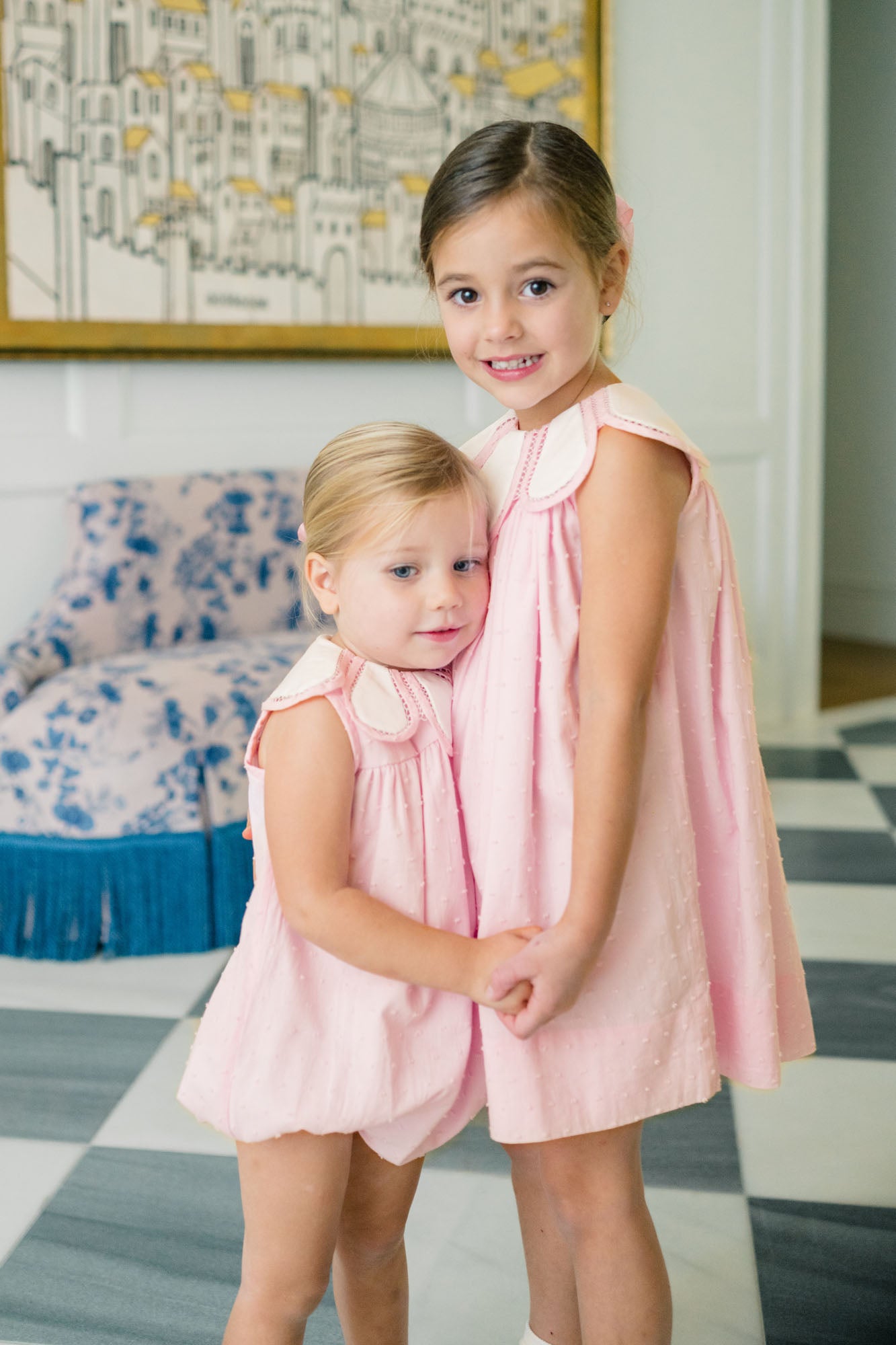 Proper Peony Baby Girls Pink Dotted Swiss Tulip Collar Bubble