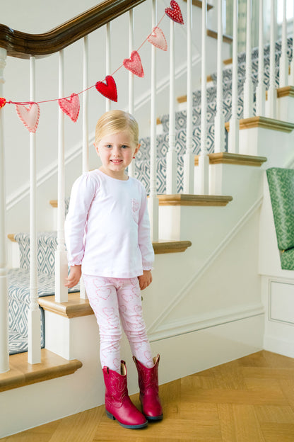Proper Peony Girls Pink Valentine Heartfelt Tunic & Leggings Set by Proper Peony