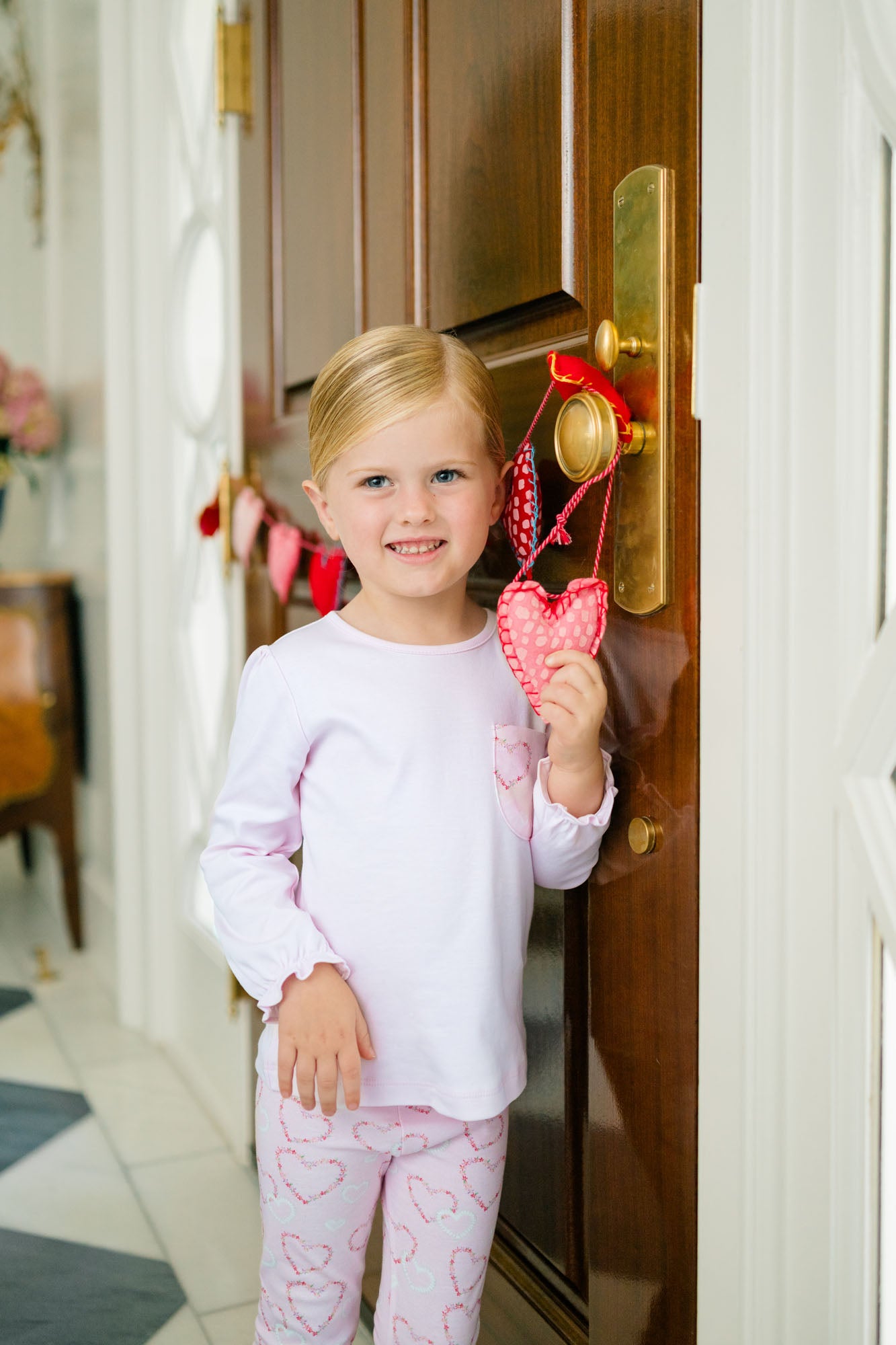 Proper Peony Girls Pink Valentine Heartfelt Tunic & Leggings Set by Proper Peony