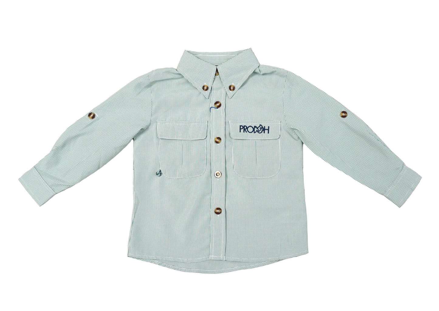 Prodoh Boys Green Long Sleeved Fishing Shirt by Prodoh