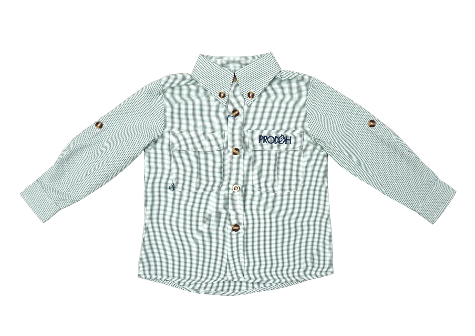 Prodoh Boys Green Long Sleeved Fishing Shirt
