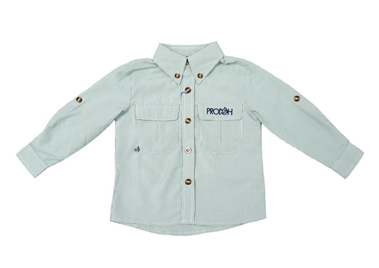 Prodoh Boys Green Long Sleeved Fishing Shirt by Prodoh