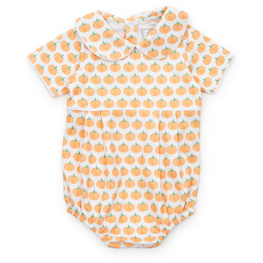 Lila & Hayes Baby Boys Palmer Bubble - Orange Harvest Pumpkins