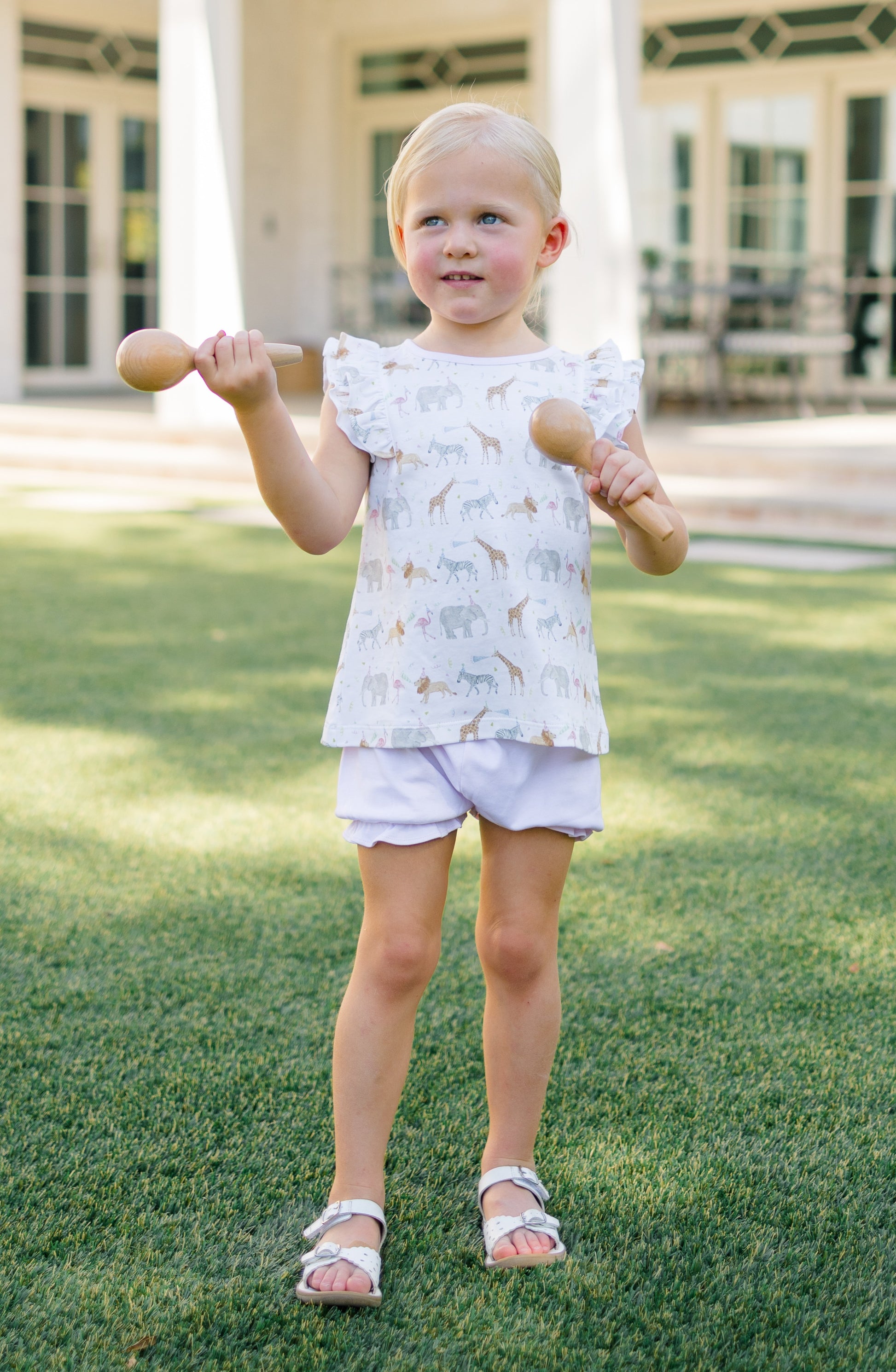 Proper Peony Pima Girls Bloomers Set - Party Animals