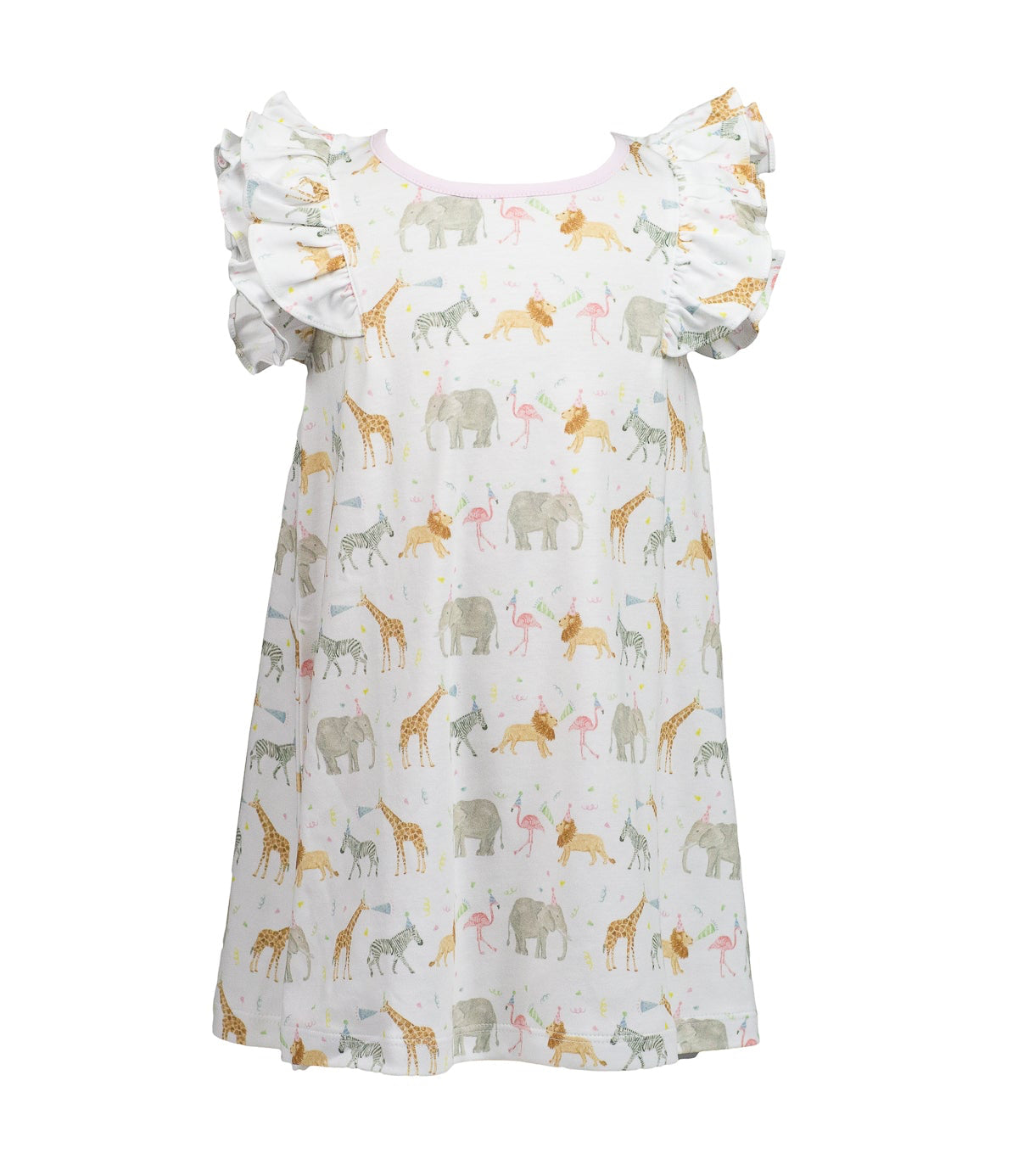Proper Peony Pima Girls Flutter Sleeve Dress - Party Animals by Proper Peony