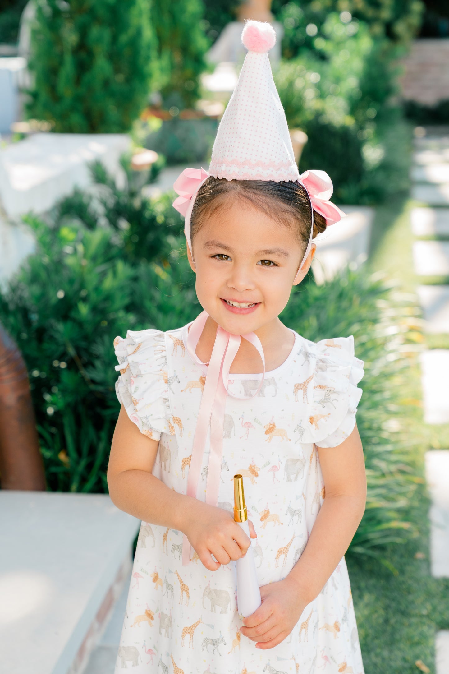 Proper Peony Pima Girls Flutter Sleeve Dress - Party Animals by Proper Peony
