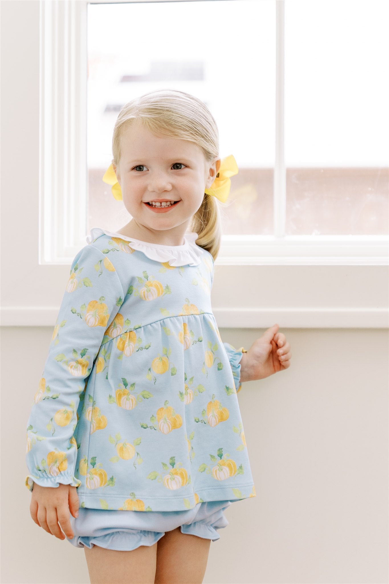 Proper Peony Girls Pumpkin Patch Bloomer Set