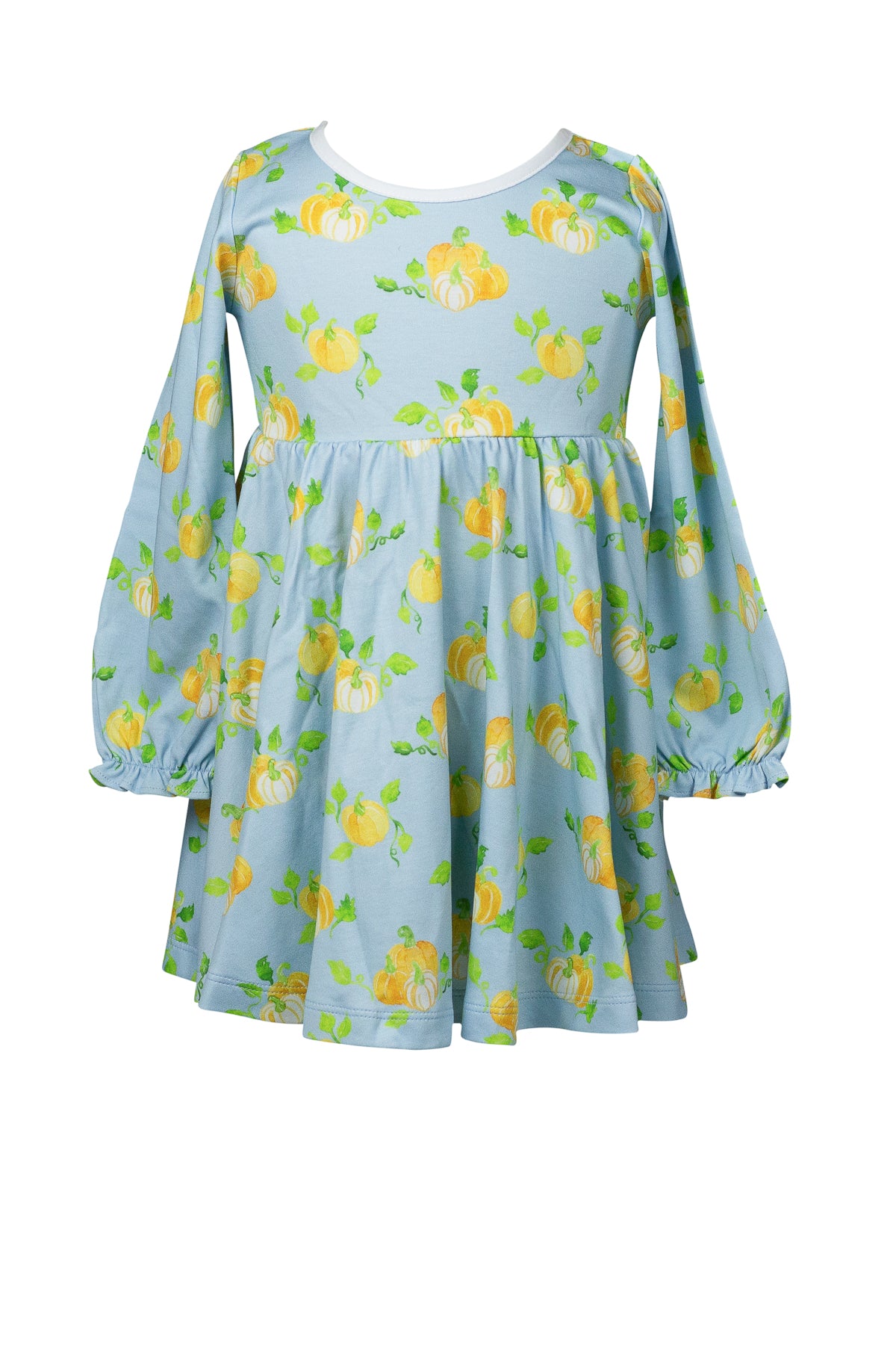 Proper Peony Girls Blue Pumpkin Patch Twirl Dress
