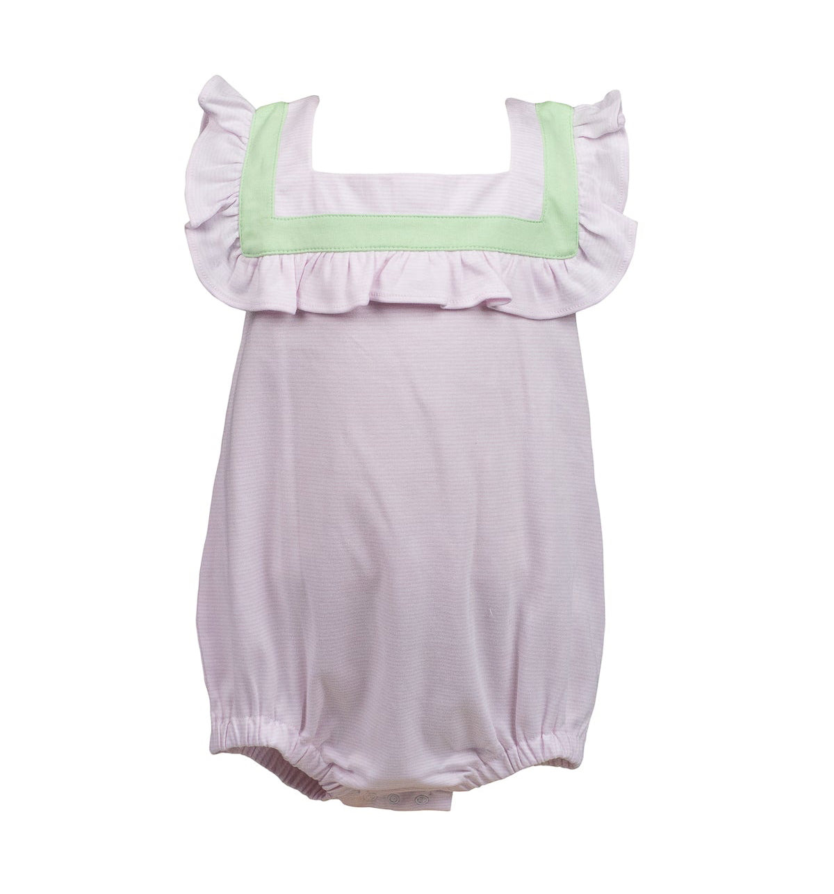 Proper Peony Pima Girls Bubble - Pink with Square Collar by Proper Peony