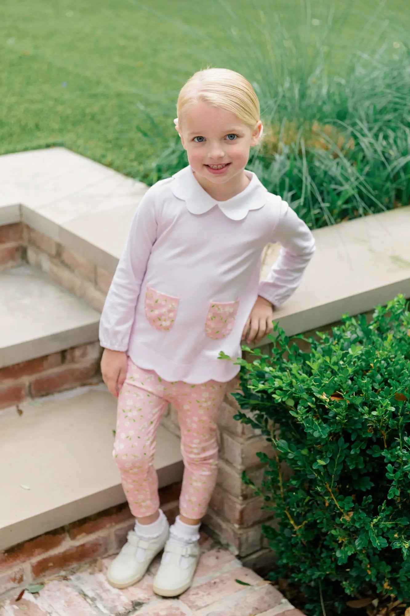 Proper Peony Girls Pink Petal Tunic Set