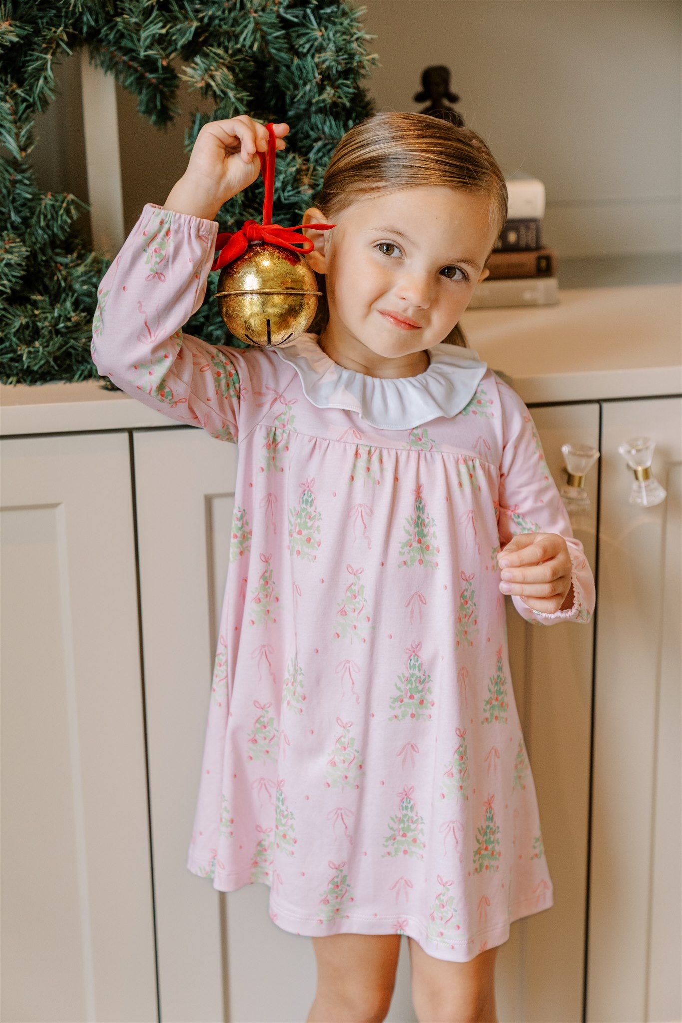 Pink Tinsel Long Sleeve Girl Dress 5