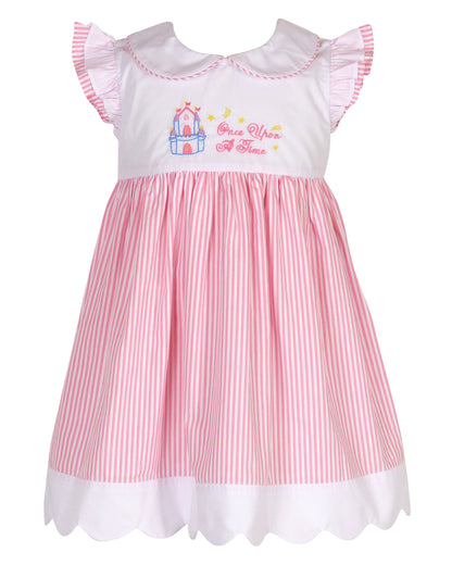Yellow Lamb Girls Pink Stripe Once Upon a Time Fairy Tale Princess Dress by Yellow Lamb