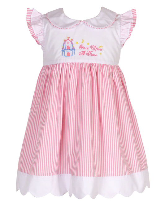 Yellow Lamb Girls Pink Stripe Once Upon a Time Fairy Tale Princess Dress by Yellow Lamb