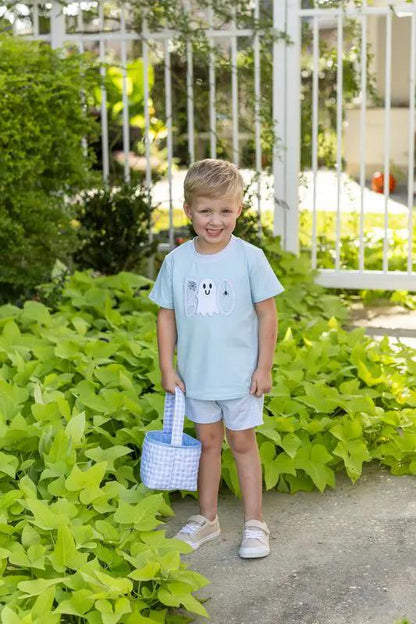 Trotter Street Kids Boys Blue Boo Short Set