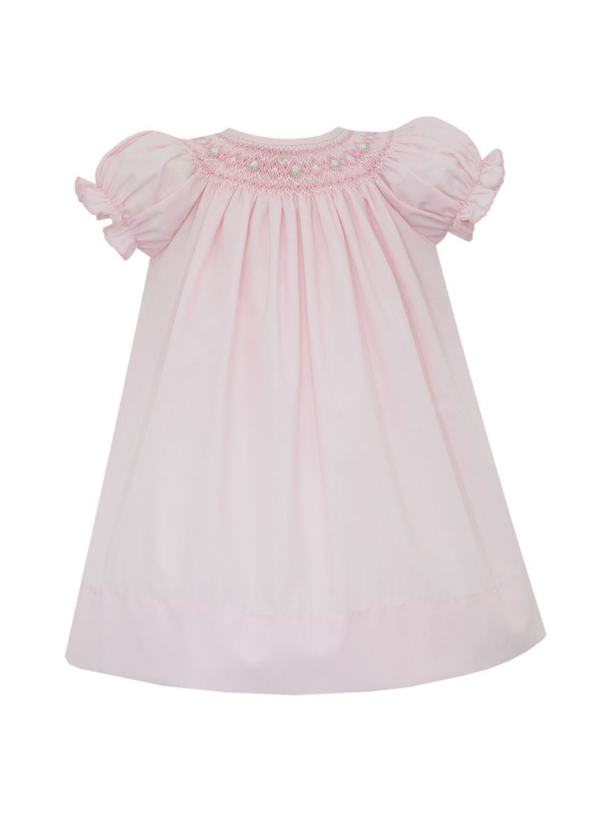 Petit Bebe Girls Pink Poplin Bishop Dress by Petit Bebe