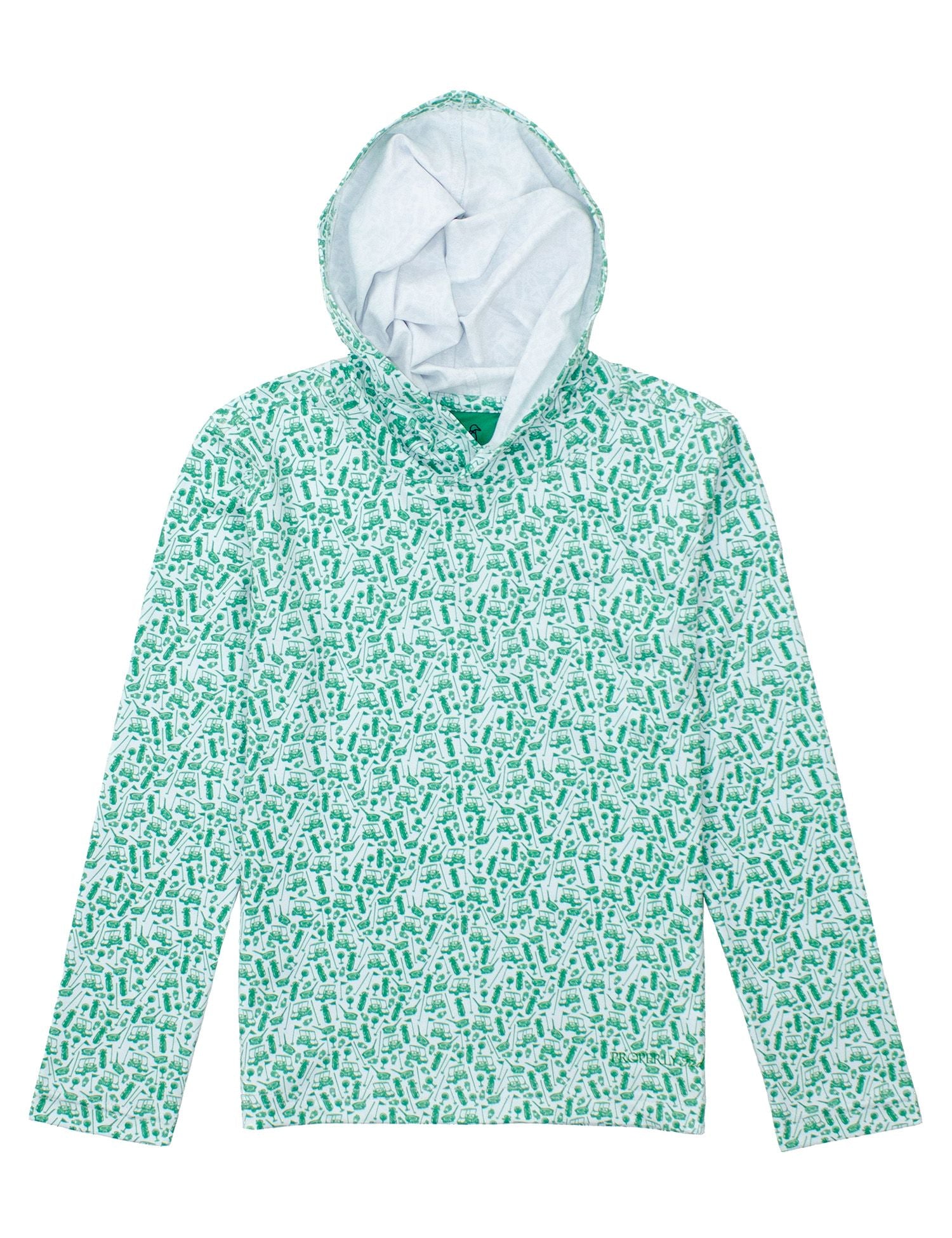 Properly Tied Boys Green Range Hoodie Back Nine