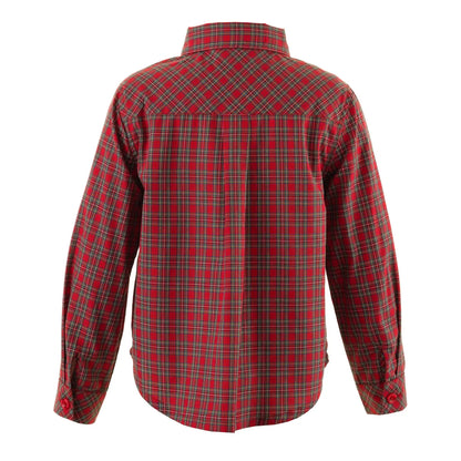 Rachel Riley London Boys Christmas Tartan Dress Shirt - Red Holiday Plaid by Rachel Riley