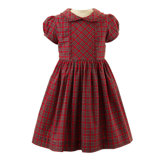 Rachel Riley London Girls Red Holiday Tartan Plaid Frill Dres by Rachel Riley