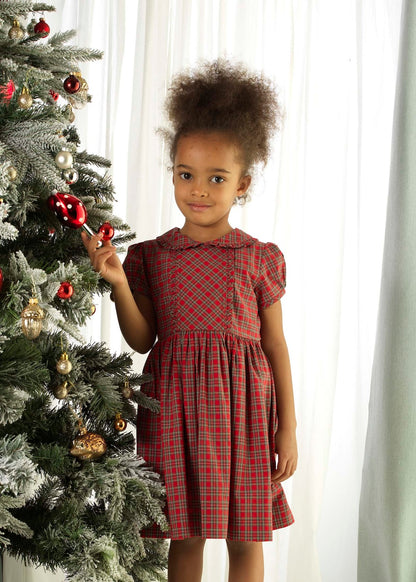 Rachel Riley London Girls Red Holiday Tartan Plaid Frill Dres by Rachel Riley