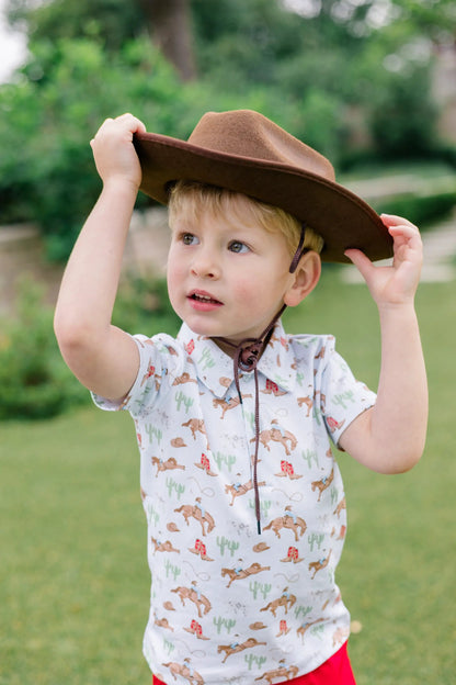Proper Peony Boys Blue Ranch Life Polo Shirt
