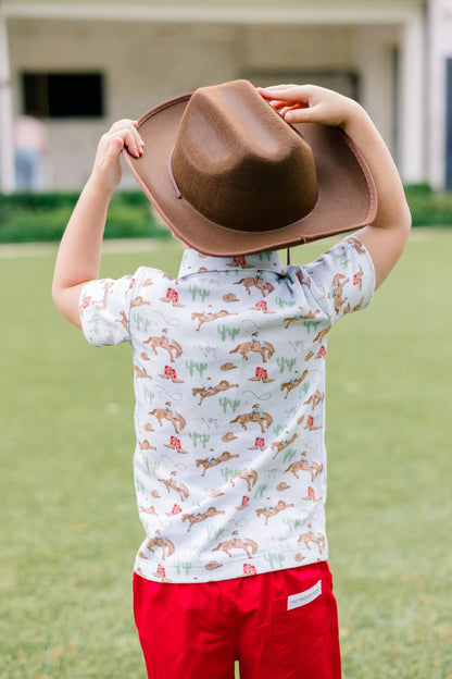 Proper Peony Boys Blue Ranch Life Polo Shirt