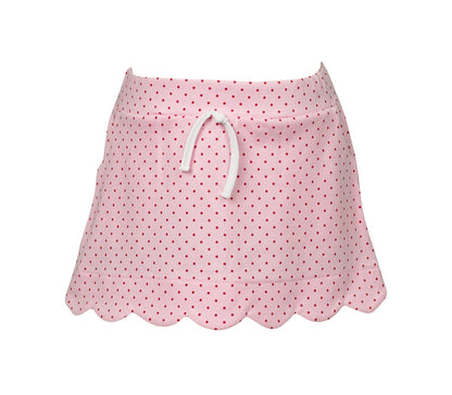 Proper Peony Pima Girls Pink / Red Dots Scallop Skort