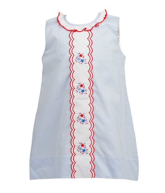 Proper Peony Girls Revere Blue Fireworks Dress by Proper Peony
