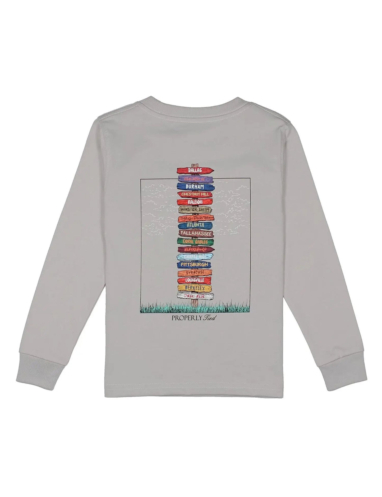 Properly Tied Boys Atlantic Showdown Long Sleeve Shirt - Ice Gray