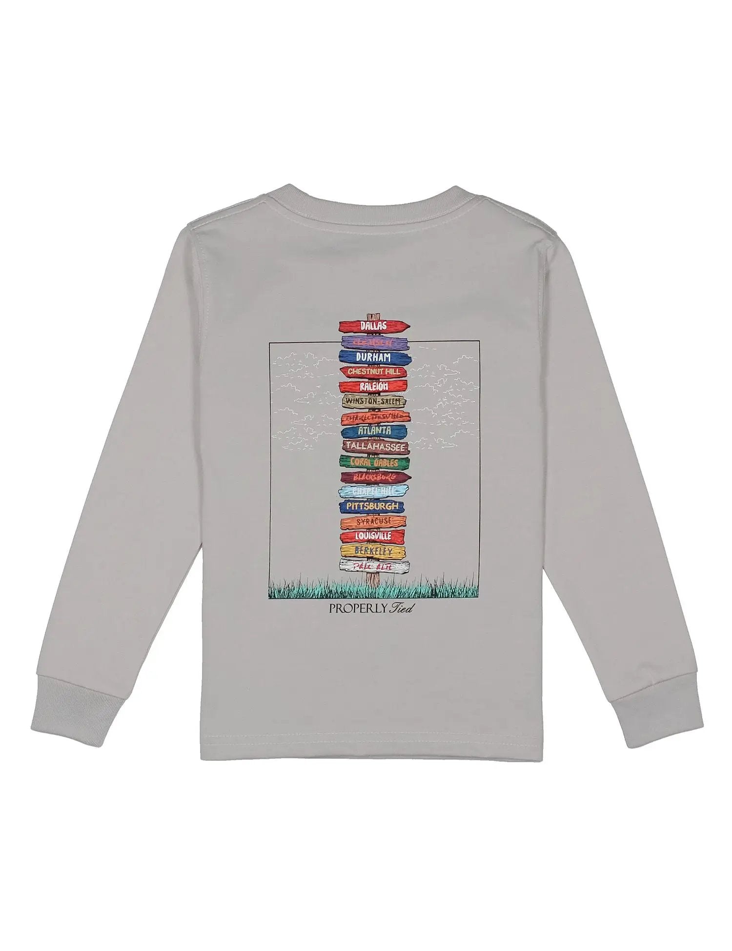 Properly Tied Boys Atlantic Showdown Long Sleeve Shirt - Ice Gray