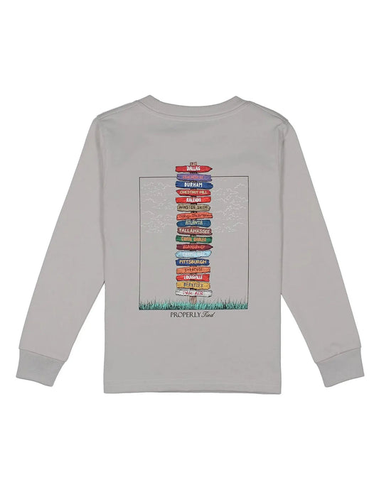 Properly Tied Boys Atlantic Showdown Long Sleeve Shirt - Ice Gray