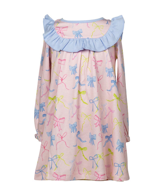 Proper Peony Pima Girls Pink Ribbon Party Dress