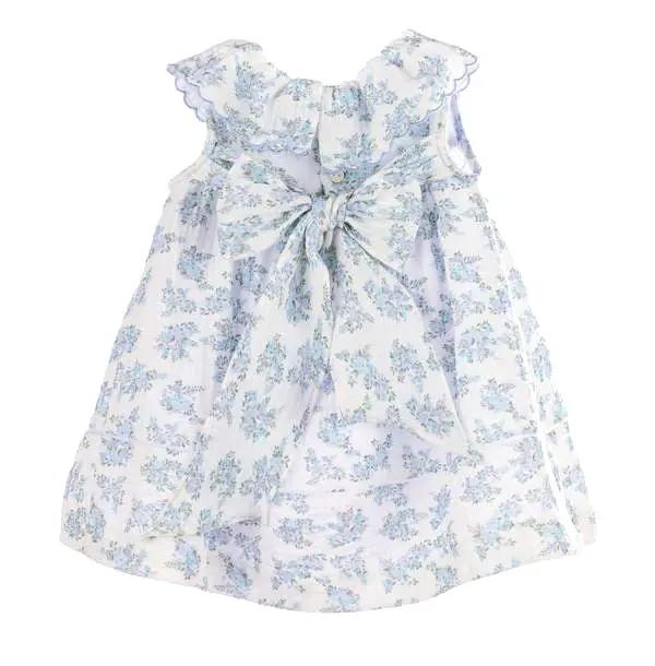 Sophie & Lucas Girls Floral Bluffs Ruffle Dress - Bow on Back - Lilac