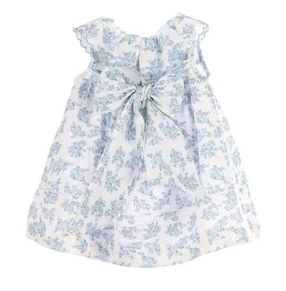 Sophie & Lucas Girls Floral Bluffs Ruffle Dress - Bow on Back - Lilac
