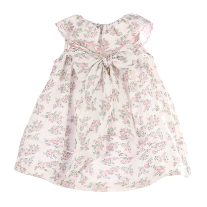 Sophie & Lucas Girls Floral Bluffs Ruffle Dress - Bow on Back - Pink