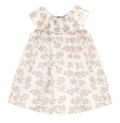 Sophie & Lucas Girls Floral Bluffs Ruffle Dress - Bow on Back - Pink