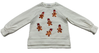 LuLu BeBe Girls Sequin Christmas Gingerbread Top