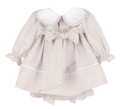 Sophie & Lucas Girls Blue Floral Blooms Embroidered Petal Collar Float Dress