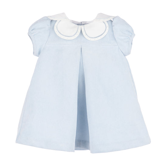 Sophie & Lucas Girls Vintage Cord Dress - Petal Collar - Blue by Sophie & Lucas