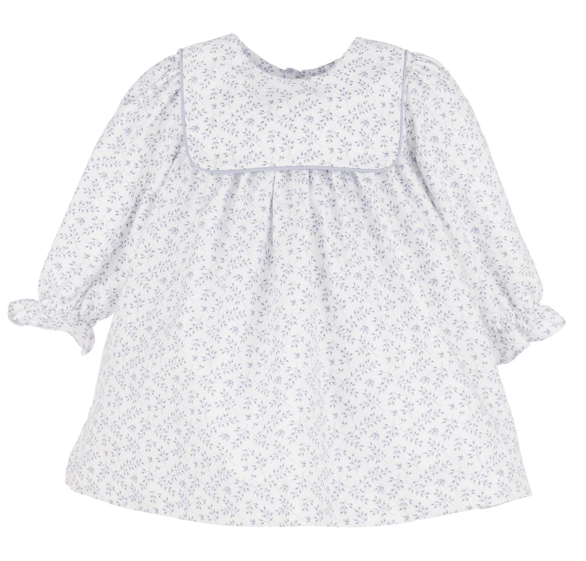 Sophie & Lucas Girls Square Collar Dress - Bow in Back - Blue Floral