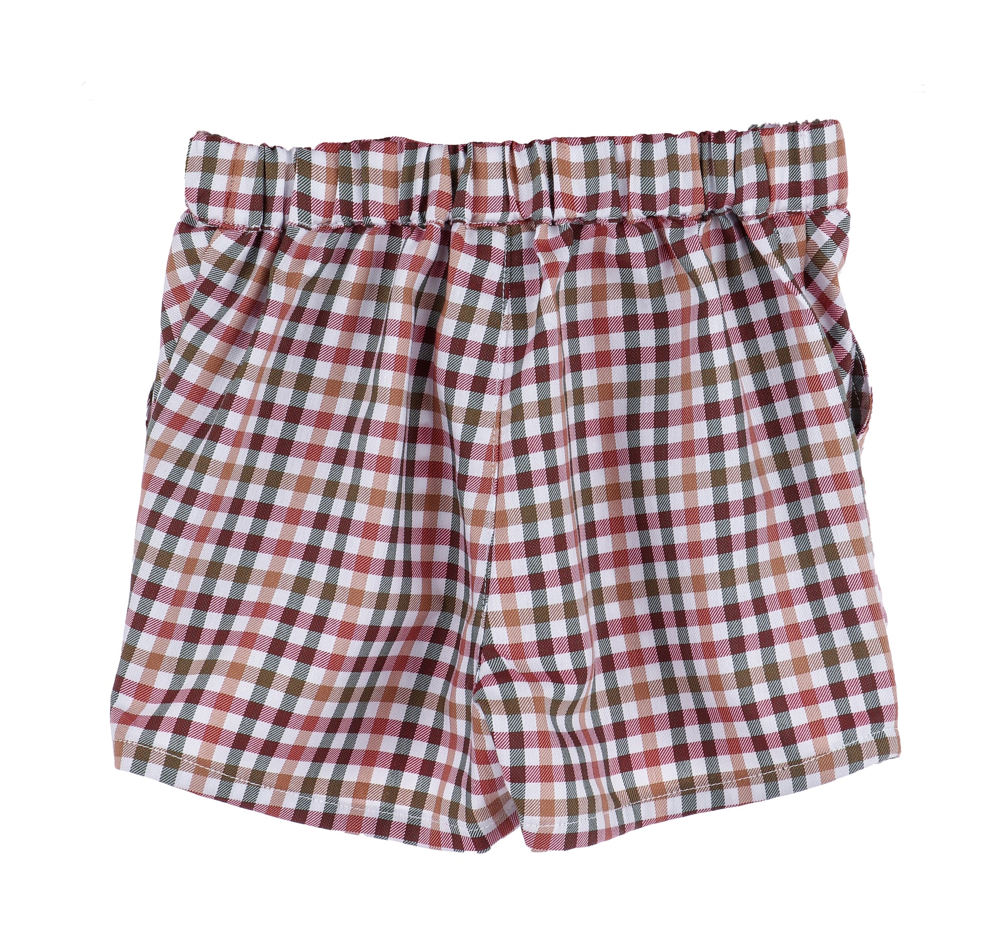 Sophie & Lucas Boys Shorts Set - Autumn Cider Checks with Trimmed Collar Shirt