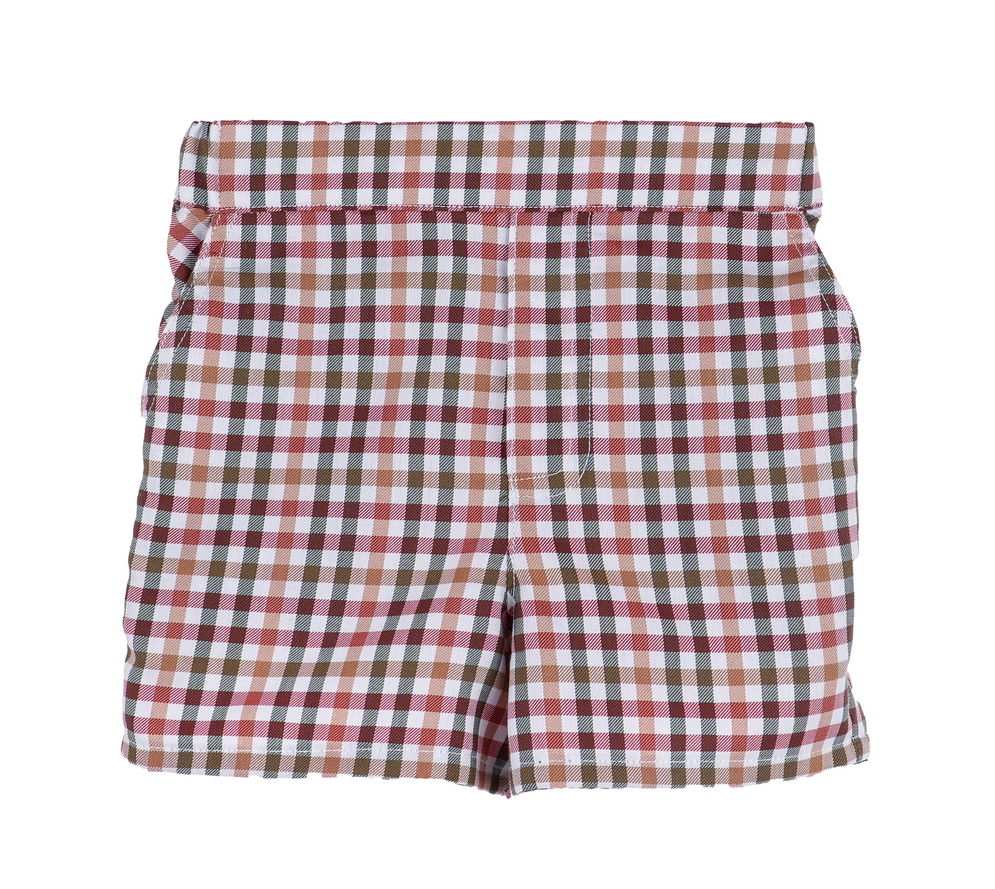 Sophie & Lucas Boys Shorts Set - Autumn Cider Checks with Trimmed Collar Shirt