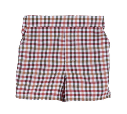 Sophie & Lucas Boys Shorts Set - Autumn Cider Checks with Trimmed Collar Shirt by Sophie & Lucas