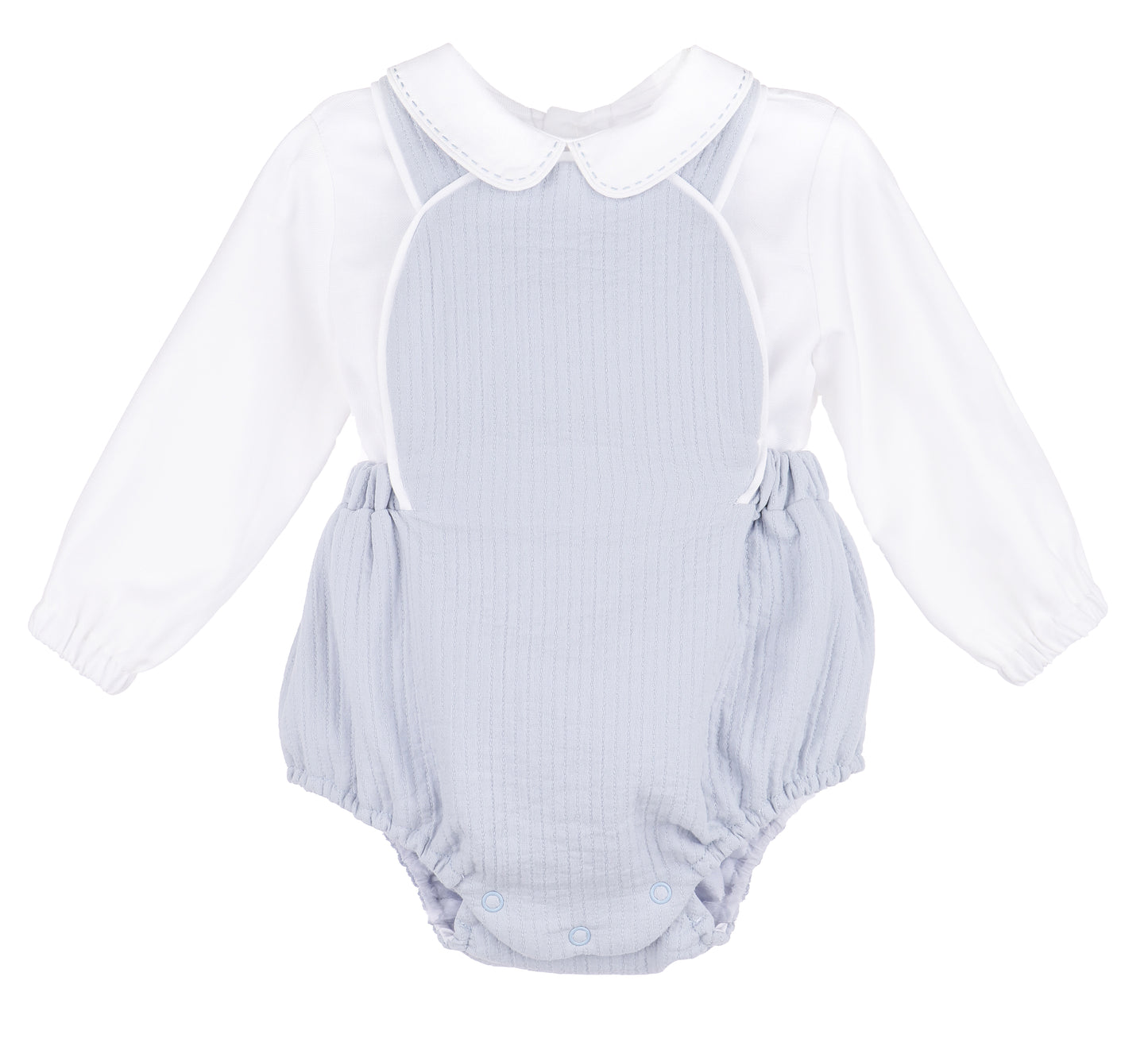 Sophie & Lucas Boys Blue Checks Bubble with White Collar Shirt