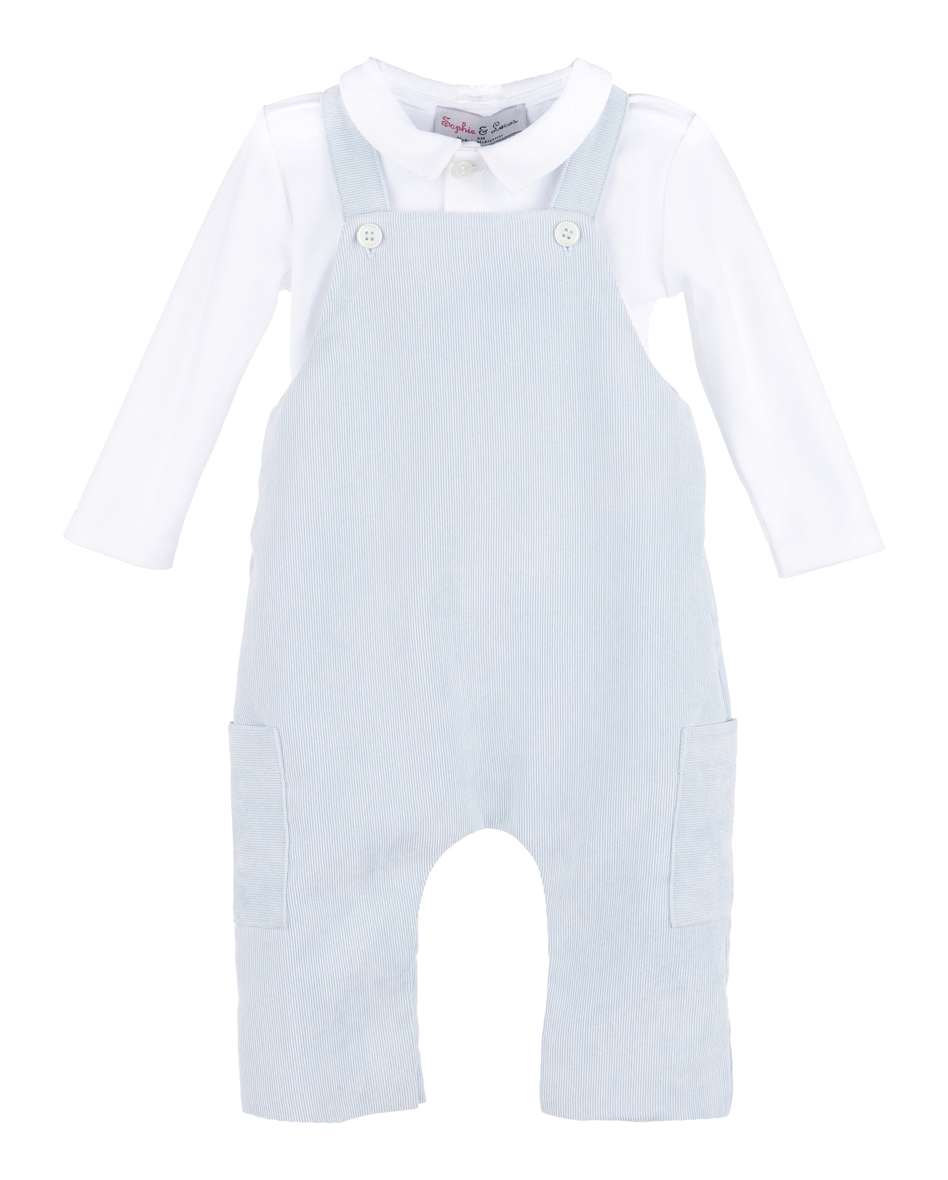 Sophie & Lucas Boys Classic Cord Longall with Shirt - Light Blue