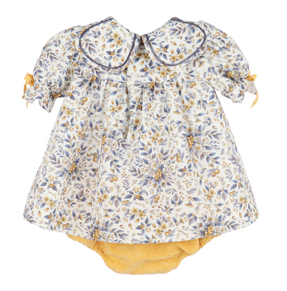 Sophie & Lucas Girls Marigold Floral Print Petal Collar Dress by Sophie & Lucas